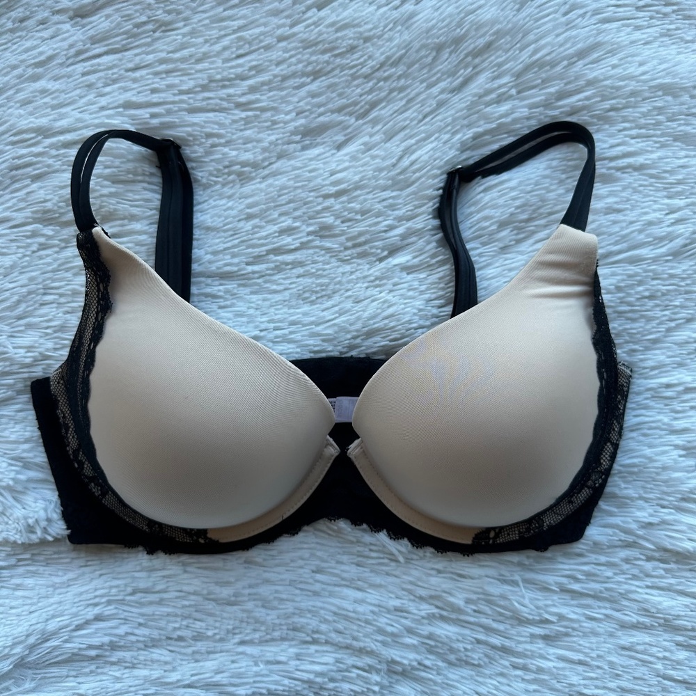 PARISA Womens Beige Black Uplift Padded Underwire Bra Size 34DDD